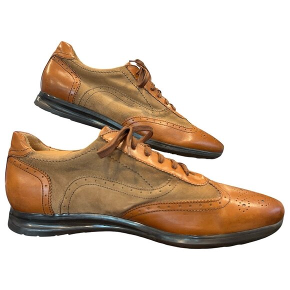 J Peterman Brown Suede Leather Brogue Wingtip Oxford Shoes Mens Size 13 M Dress main image 16
